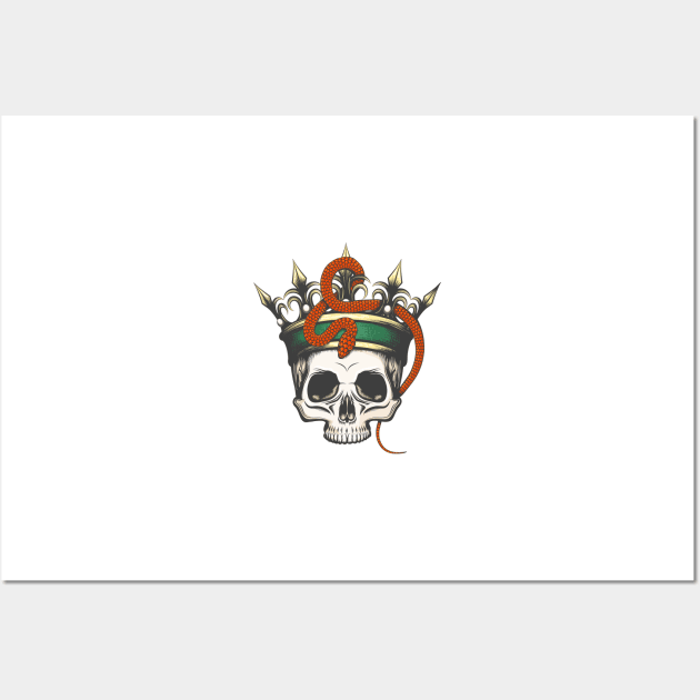 Skull in Crown and Snake Wall Art by devaleta